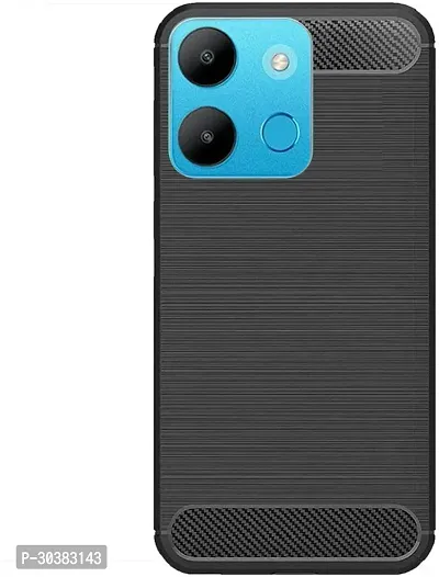 Coverblack Dual Protection Rubber Back Cover For Itel A662L , Itel_ A60Black-thumb0