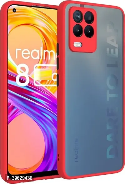 Coverblack Dual Protection Polycarbonate Back Cover For Realme Rmx3241 , Realme_8 5GRed-thumb0