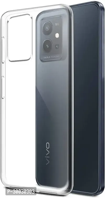 Coverblack Dual Protection Silicon Back Cover For Vivo V2142 , Vivo_Y75 5GTransparent Totu-thumb0