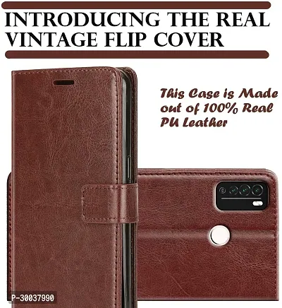 Coverblack Grip Case Artificial Leather Flip Cover For Lenovo Vibe P1MCherry Brown-thumb3