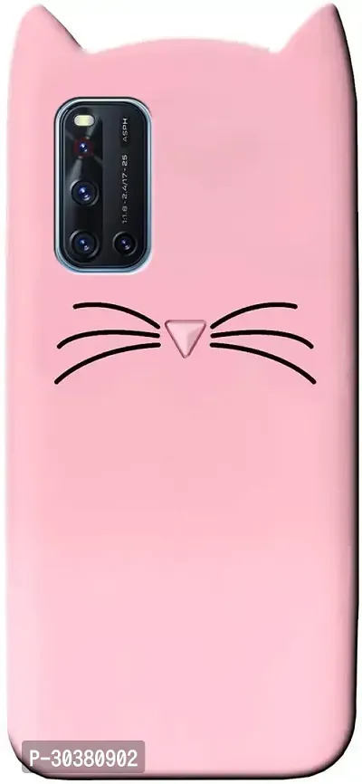 Coverblack Flexible Silicon Back Cover For Realme 7ProRmx2170Light Pink-thumb0