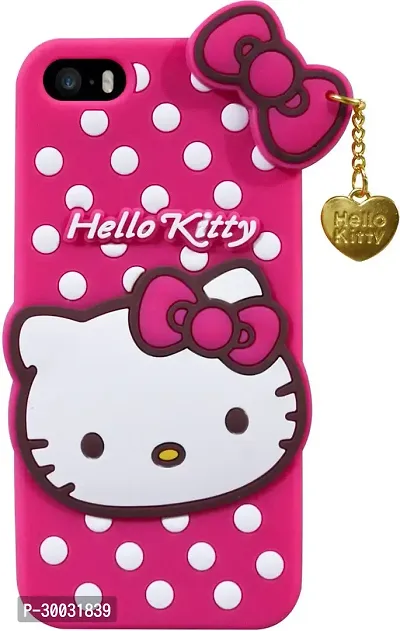 Coverblack Dual Protection Rubber Back Cover For Apple Iphone 5SHello Kitty Cartoon Case Pink-thumb0