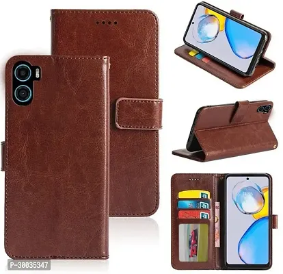 Coverblack Magnetic Case Artificial Leather,Rubber Flip Cover For Motorola E32Tan Brown-thumb0