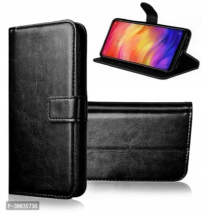 Coverblack Dual Protection Artificial Leather,Rubber Flip Cover For Spark Go 2024 ,Tecno Pop8Gravity Black-thumb2