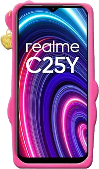 Coverblack Grip Case Rubber,Silicon Back Cover For Realme C25Y , C21Y Pink-thumb1