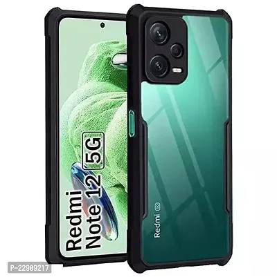 Back Cover For Redmi Note 12 5G Transparent Polycarbonate Soft Bumper Mobile Back Cover Case for Redmi Note 12 5G- Black-thumb0