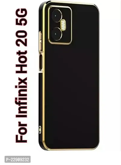 Back Cover For Infinix Hot 20 5G Gold Electroplating Chrome Raised Edges Super Soft-Touch Glossy Case for Infinix Hot 20 5G - Pink