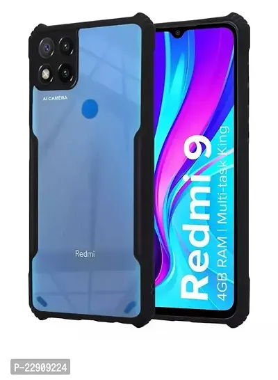 Mi Redmi 9 Back Cover with Camera Protection Back Case Cover for Redmi 9 Black-thumb0