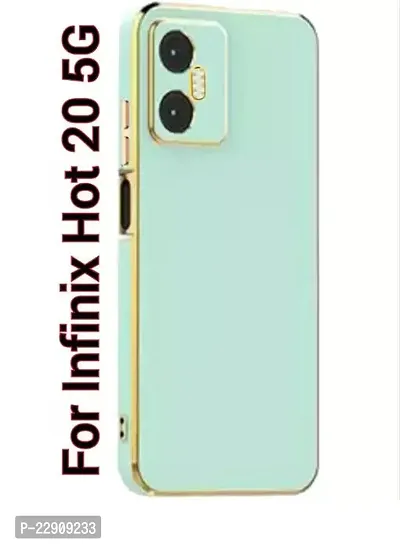 Back Cover For Infinix Hot 20 5G Gold Electroplating Chrome Raised Edges Super Soft-Touch Glossy Case for Infinix Hot 20 5G - Mint