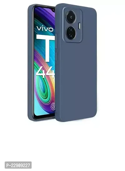 Vivo T1 44W Ultra Slim Soft Rubberised Back Cover Matte Silicone Flexible Camera Protection Back Case - Blue