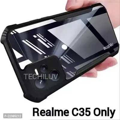 Realme C35 Transparent Back Cover with Camera Protection Case for realme c35 black-thumb0