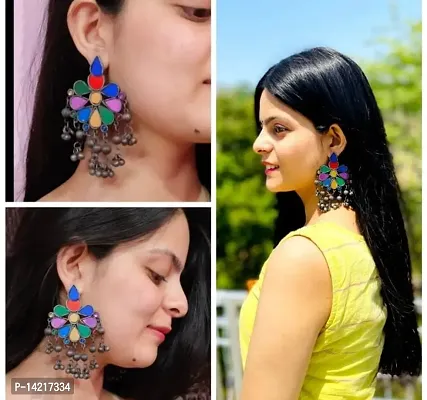 Multicolor Oxidized Earring for girls and women-thumb0