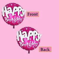 3D Happy Birthday Printed On Pink Round Shape Foil Balloon For Party Decoration Birthday Decoration Kids Decoration Happy Bithday Pink 3D Pack Of 1-thumb3