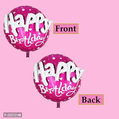 3D Happy Birthday Printed On Pink Round Shape Foil Balloon For Party Decoration Birthday Decoration Kids Decoration Happy Bithday Pink 3D Pack Of 1-thumb4