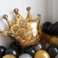 Party Decor Golden Crown Helium Foil Balloon Happy Birthday Decoration Item Prince Boy King Theme Party Decoration Foil Balloon Princess Queen Theme Girl Birthday Balloon Pack Of 1-thumb2