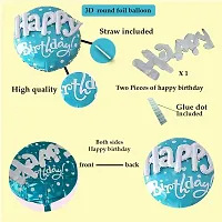 3D Happy Birthday Printed On Blue Round Shape Foil Balloon For Party Decoration Birthday Decoration Kids Decoration Happy Bithday Blue 3D Pack Of 1-thumb3