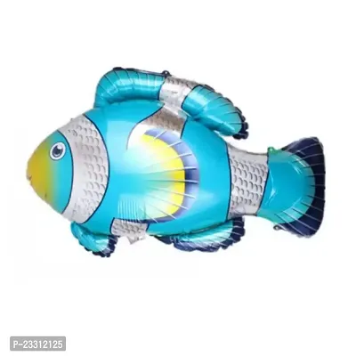 Clown Fish Blue 27X34 Inch Big Size Ocean Animal Theme Birthday Party Foil Balloon For Children Birthday Party Decoration Pack Of 1