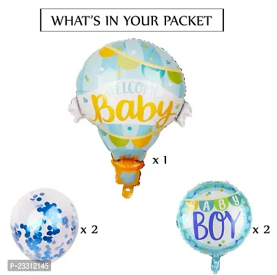 Welcome Baby Boy Decoration Foil Balloon Baby Shower Decoration Material Set Combo 1St Birthday Decoration Newborn Baby Party Baby Shower Party For Boys Blue-thumb2