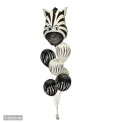 Zebra Head Foil Balloon For Jungle Theme Party Baby Shower And Birthday Celebration Supplies For Your Loved Ones Pack Of 2-thumb3