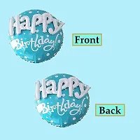 3D Happy Birthday Printed On Blue Round Shape Foil Balloon For Party Decoration Birthday Decoration Kids Decoration Happy Bithday Blue 3D Pack Of 1-thumb2