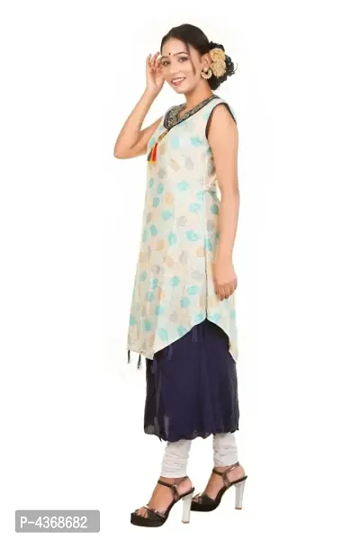 Rayon cotton  festive, Sleeveless KURTI 4011 BLUE-thumb2