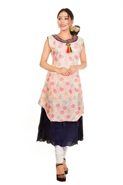 Stylish Rayon Printed Anarkali Kurta