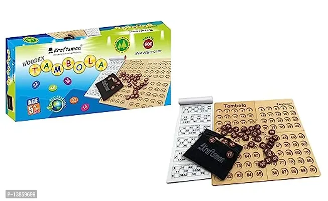 Stylish Fancy Portable Wooden Tambola Board Game With 600 Different Tickets For All Age Groups