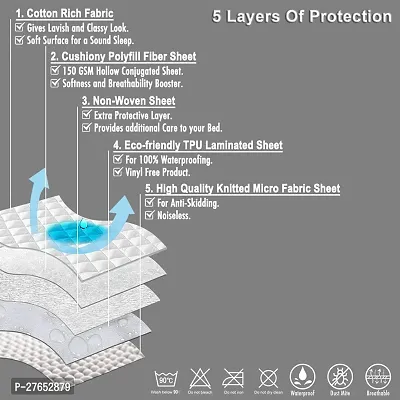 Waterproof Quilted Mattress Protector and Waterproof Quilted Bed Cover| Breathable Hypoallergenic Mattresses Cover with Elastic Fitted Bed/Gadda cover-thumb2