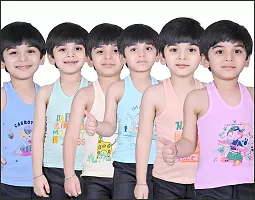 Kids vest Pure Cotton Coloured Printed Innerwear (pack of_6)-thumb1