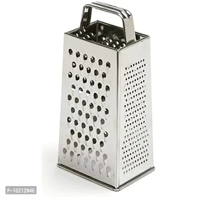 Stainless Steel Cheese Vegetable Grater 4 Side for Cheese Vegetable Grater Slicer Kaddukas for Multipurpose for Kitchen Cutter and Slicer-thumb0