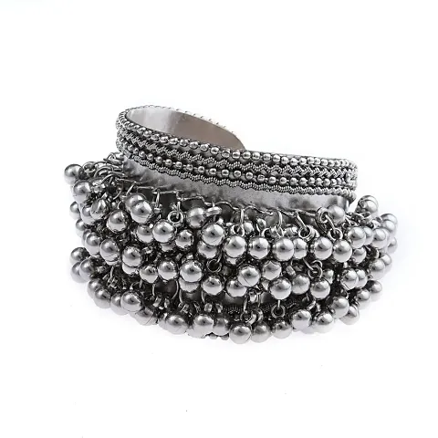 Beautiful Silver Ghungroo Cuff Kada Designer Kada Bangle Bracelet For Women And Girls