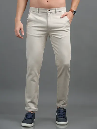 Mens Slim Fit Lycra Blend Trousers