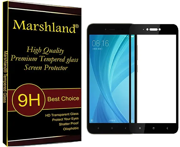 Marshland? Tempered Glass Screen Protector Anti Scratch Bubble Free 3D Edge to Edge Tempered Glass Compatible with Xiaomi Redmi Y1 (Black)