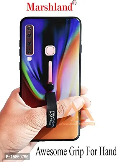 MARSHLAND Latest Smooth Touch Thumb Grip with Kickstand Printed Back Cover Compatible for Samsung Galaxy A9 2018 (Multi-Color)-thumb3