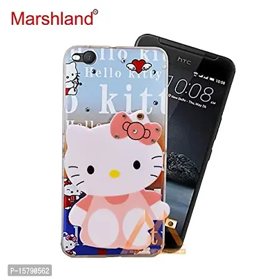 Marshland? Stylish Diamond Stones and Creative Soft Silicon Rubber 3D Cartoon Hello Kitty with Makeup Mirror Compatible with HTC ONE X 9