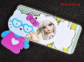 MARSHLAND Stylish Diamond Stones and Creative Soft Silicon Rubber 3D Cartoon Hello Kitty with Makeup Mirror Back Cover for Samsung Galaxy A6 Plus (Multicolor)-thumb2