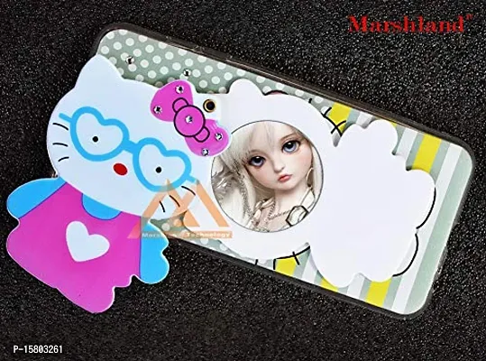 MARSHLAND Stylish Diamond Stones and Creative Soft Silicon Rubber 3D Cartoon Hello Kitty with Makeup Mirror Back Cover for Samsung Galaxy A6 Plus (Multicolor)-thumb3