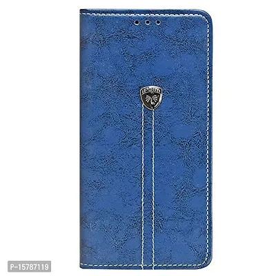 MARSHLAND Leather Inner Soft Silicon Kick Stand Wallet Flip Cover Compatible for Realme X50 (Blue)-thumb4