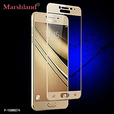 MARSHLAND Full Glue Screen Protector Anti Scratch Bubble Free Edge to Edge Tempered Glass for Samsung Galaxy j7 Duo (Gold)-thumb3
