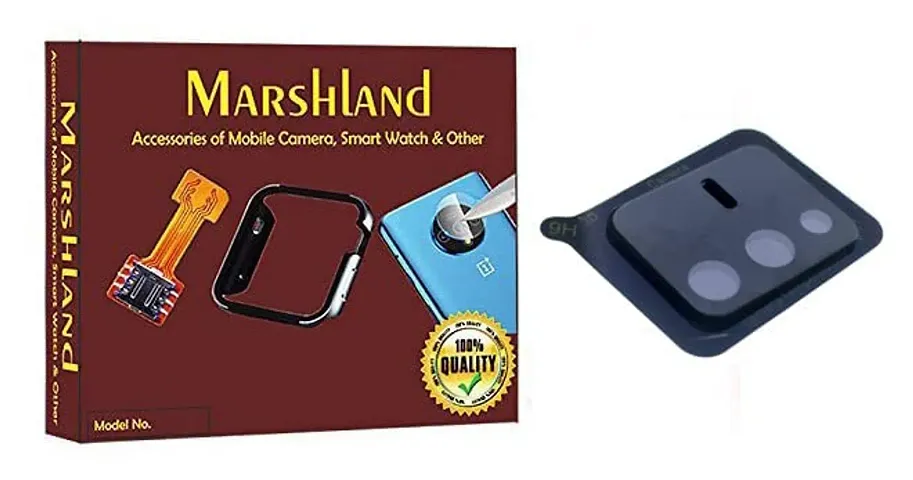 MARSHLAND Camera Glass Comapatible for Vivo S12 Pro 3D Black Full Camera Lens Protector