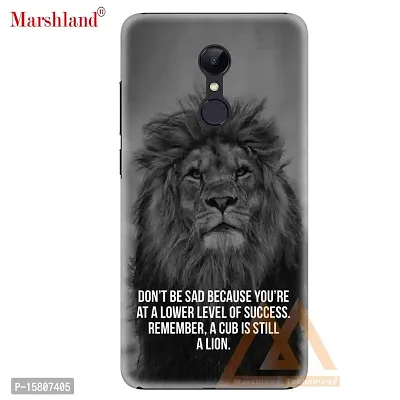 MARSHLAND Latest Thought with Lion Printed Pattern Design Anti Scratch Hard Back Cover Compatible for Redmi 5