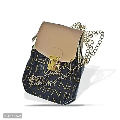 MARSHLAND Stylish Designer Cream Cross Body Purse Bag PU Leather Phone Shoulder Wallet for Girl (Black-Cream)