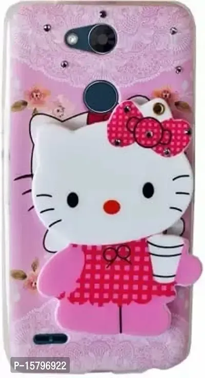 MARSHLAND 3D Cute Hello Kitty Soft Silicon Rubber with Girls Makeup Mirror Back Cover Compatible for LG X Power 3 Pack of 2