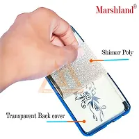 Marshland Designer Transparent Case with Shimmer Poly Diamond Stones Printed Soft Silicon Back Cover Compatible for Vivo V11i (Blue)-thumb3