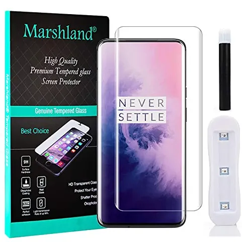 MARSHLAND 3D Tempered Glass with Nano-Scale Light Bubble Free Anti Scratch Screen Protector Tempered Glass Compatible for Oneplus 7T Pro/Oneplus 7 Pro (Transparent)