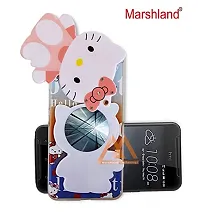 Marshland? Stylish Diamond Stones and Creative Soft Silicon Rubber 3D Cartoon Hello Kitty with Makeup Mirror Compatible with HTC ONE X 9-thumb1