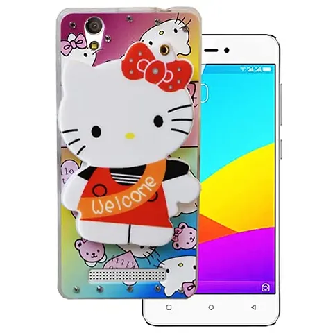 Oppo F103 Back Cover for Girls Big Cartoon Cute Hello Kitty Mirror View Back Cover by Marshland?