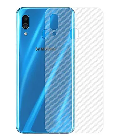 MARSHLAND 3D Carbon Fiber Flexible Back Screen Protector Anti Scratch Bubble Free Back Screen Guard Compatible for Samsung Galaxy A30 Pack Of 2