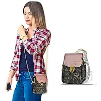MARSHLAND Stylish Bag for Girls Pink Cross Body Bags for Girls Stylish Designer Purse and Handbags (Black-Pink)-thumb3