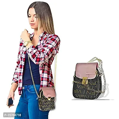 MARSHLAND Stylish Bag for Girls Pink Cross Body Bags for Girls Stylish Designer Purse and Handbags (Black-Pink)-thumb4